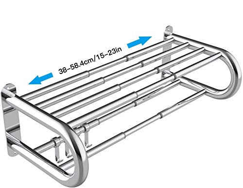 Portasciugamani estensibile da 24-30 pollici for bagno Porta asciugamani da cucina Appendiabiti for strofinacci SUS304 Acciaio inossidabile ANTIRUGGINE Montaggio a parete Senza trapano Regolabile / 29
