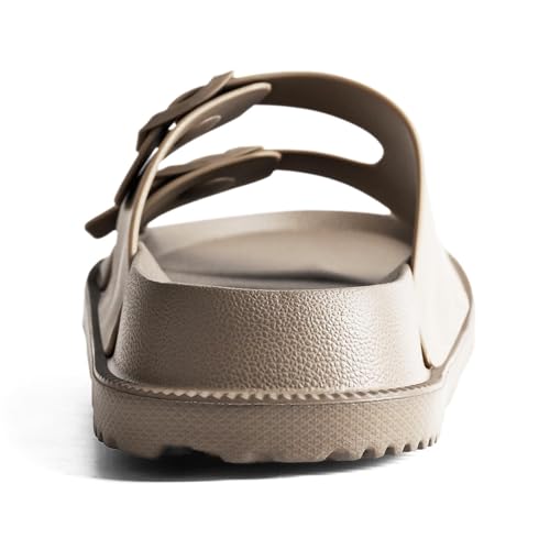Image of Arch Support Footbed Sandals for Women & Men, Adjustable Double Buckle Comfort Sandals, Cork-Style Cushioned Sole, Casual Walking Slides for Everyday Wear