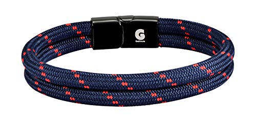 Preisvergleich Produktbild Segeltau Geflochten Armband Nautisch mit Magnetverschluss Seil Armbänder Maritim Surferarmband Galeara Noa (Navy, 195)