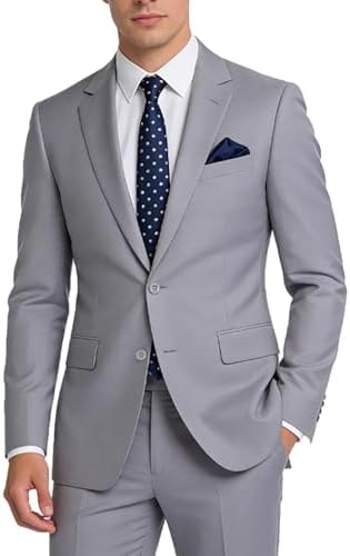 Men's 2 Piece Slim Fit Suit Set Two Button Blazer Jacket Vest Pants Tuxedo