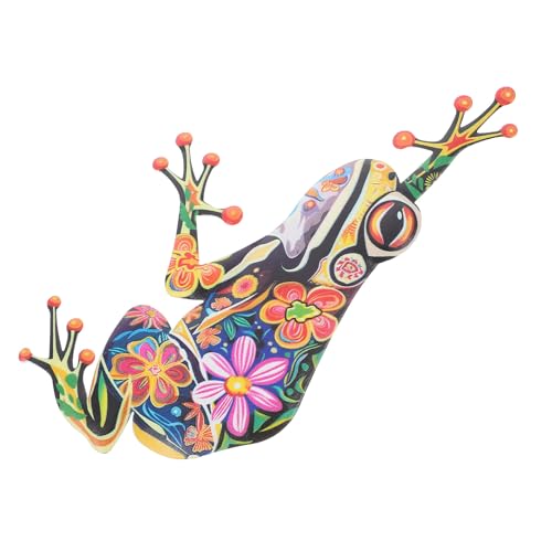 BESPORTBLE Colgante de Rana de Hierro para Pared Escultura Decorativa Morada para Interiores y Exteriores Adorno Artístico Resistente para Jardín y Hogar Decoración Mural Versátil