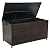 Outdoor 170 Gallon Water-Resistant Wicker Storage Box with Wheels, PE Rattan Deck Box with Waterproof Liner for Outside, Patio Storage Container with Hinged Lid, Horizontal Bin, Brown