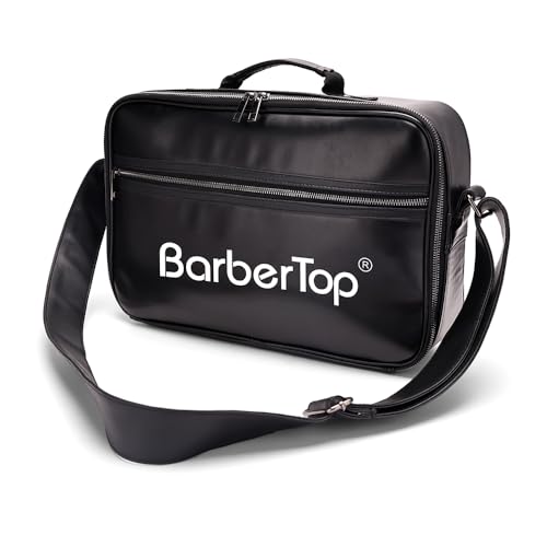 Large Barber Hairdresser Bag, Hairstylist Traveling Bag Shoulder Strap, Barber Carrying Bag Barber Supplies Storage Bag for Clippers, Scissor, Blow Dryer & Various Hair Cutting Tools (Black)