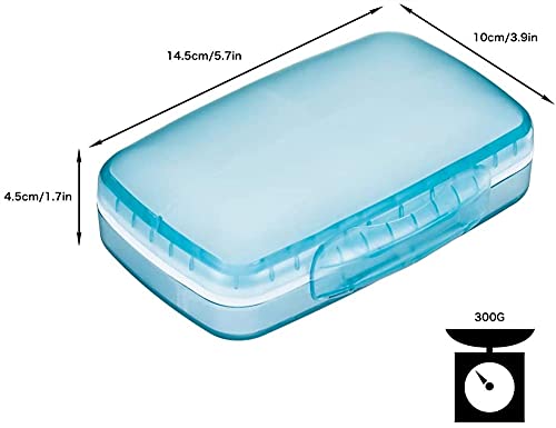 Boîte à pilules portative RJJ avec 8 compartiments modulables en bleu - 3