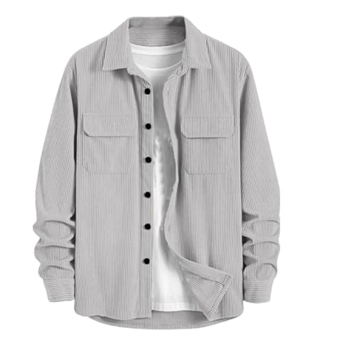 Image of MiraMichi Men's Full Sleeve Corduroy Striped Casual Jacket, Ideal for Stylish Everyday Outfits