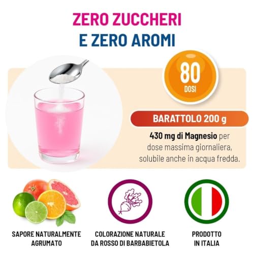 Equilibra Magnesio Donna Zero Zuccheri in Polvere, 200g in Polvere, Agrumi - Immagine 4