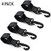 4 Pack Stroller Hooks Baby Stroller Hanging Clips Hook for Mommy Stroller Multipurpose Hooks Stroller Clip Straps for Hanging Diaper Bags Grocery Shopping Bags (Black)