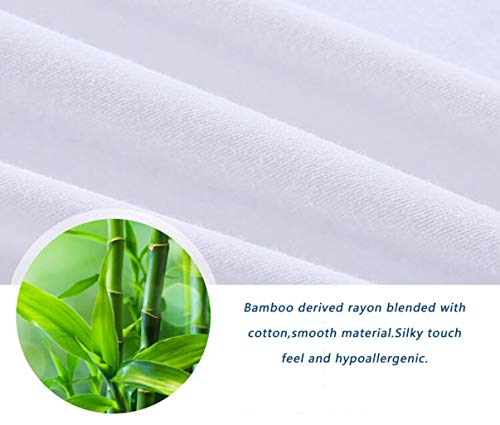 Kingnex Extra Long Waterproof Bamboo Mattress Protector Twin XL Hypoallergenic Breathable Fitted Matress Protection Cover