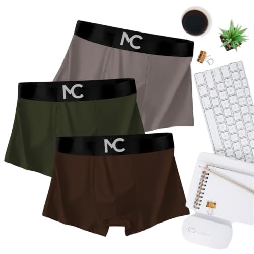 Image of Men's Microfiber Boxer Briefs for Men | Ultra Soft, Breathable, Moisture Wicking Stretch Trunks | Anti-Chafing Comfort | Elastic Waistband Pack of 3
