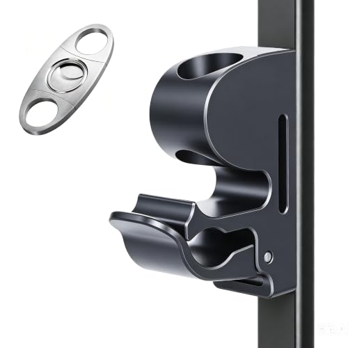 Makcoolen Magnetic Golf Cart Holder Clip with Cutter, Secure Golf Accessory for Cart, Aluminum Design Fits 30-70 Ring Gauge, Stable Holder for Golf Course Use, Ideal Gift for Golfers, Gray
