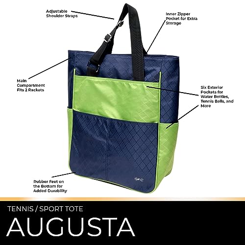 Glove It Tennis Tote Bag, Tennis Bag for Women, Ladies Sports Shoulder Bag, Large Tote with 6 Pockets, fits 2 Rackets.3
