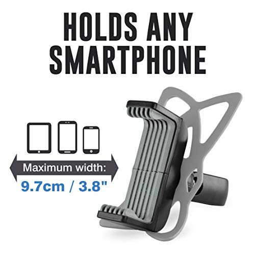 Vibrelli Universal Bike Phone Mount | Handlebar Phone Holder for Motorcycles, Bicycles, Scooter, ATV | Fits: iPhone 11, XR, X, XS, 8, 8 Plus, 7, 7 Plus, 6, 6 Plus | Galaxy S10, S9, S8 - Thumbnail 2