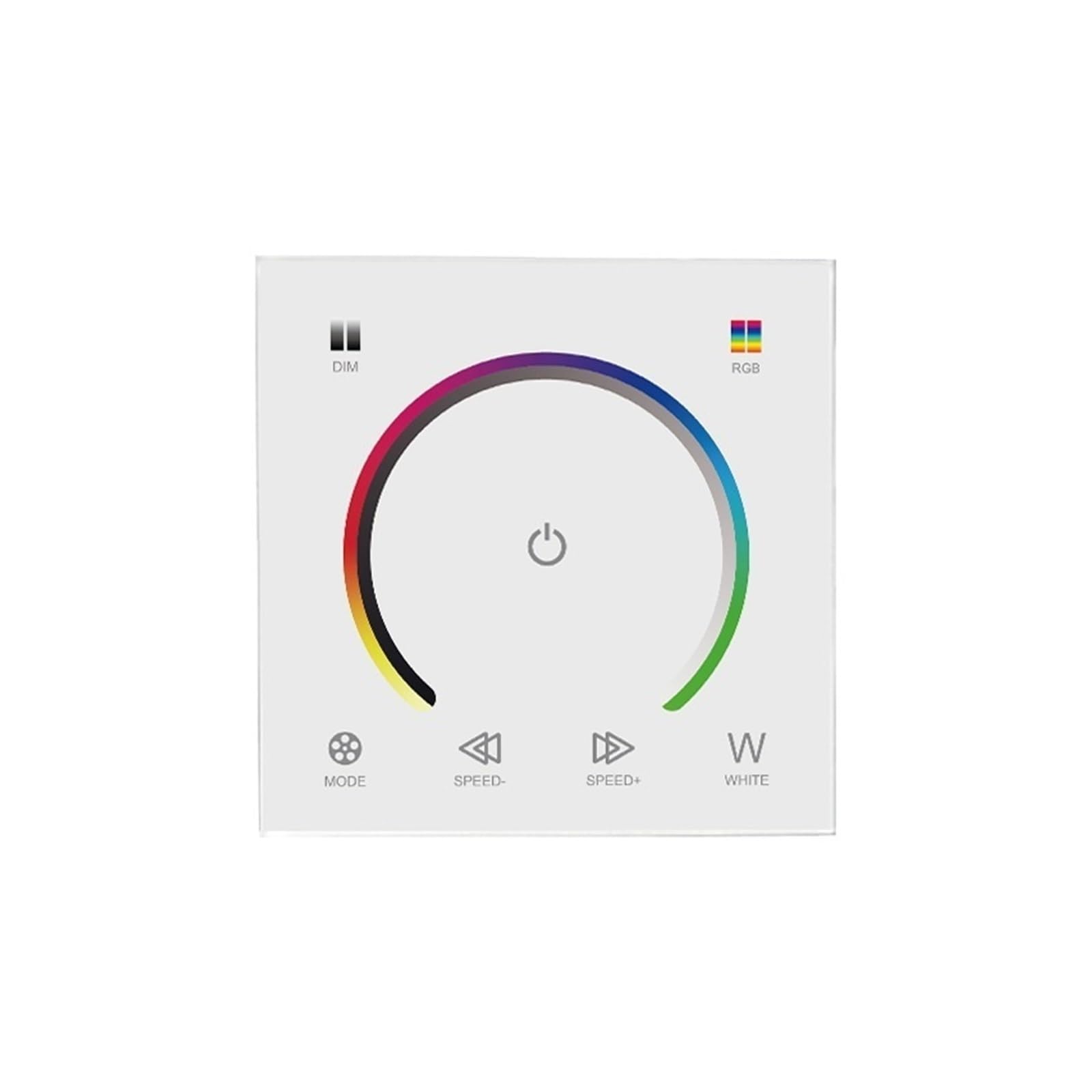 Controlador RGB táctil panel 86 empotrable para gestión de tiras LED de colores