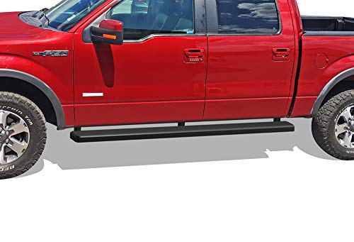 APS Running Boards (Nerf Bars Side Steps Step Bars) Compatible with Ford F150 2009-2014 SuperCrew Cab (Stainless Steel Black Powder Coated 6 inches)