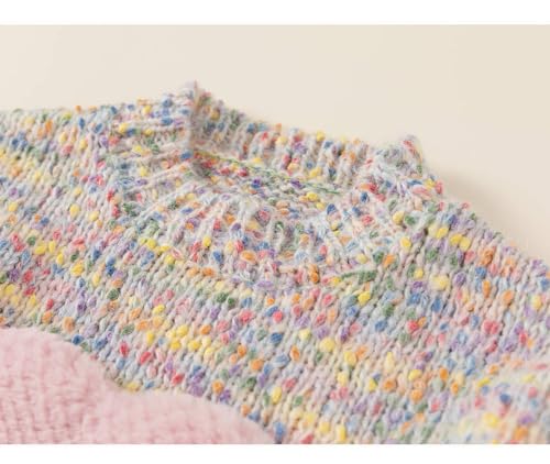 Toddler Kids Girls Colorful Love Printed Sweater Knitted Round Neck Long Sleeve Pullover Top4