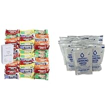 Millennium Assorted Fruit Flavored Energy Bars 6 Count & Datrex Emergency Purified Water Packets 18 Count Survival Bundle