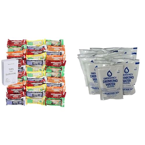Image of Millennium Assorted Fruit Flavored Energy Bars (6 Count) & Datrex Emergency Purified Water Packets (18 Count) Survival Bundle