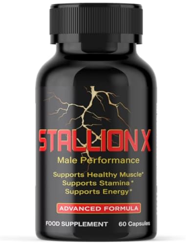 Stallion X Male Performance Support | Advanced Formula | 60 Capsules | Supports Muscle Function Energy & Stamina | Food Supplement