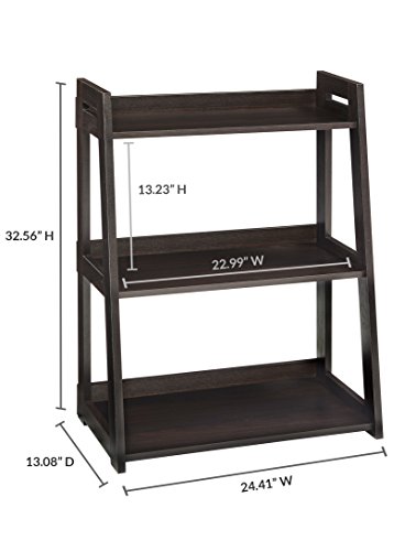 ClosetMaid 3312 No-Tool Assembly Wide 3-Tier Ladder Shelf, Black Walnut