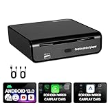 FBINSE CarPlay CD Player Built-in Wireless CarPlay Android Auto, Android 13 CarPlay AI Box Car Video Streamjng Box, External USB Portable CD Player for Car (with Wired Carplay)