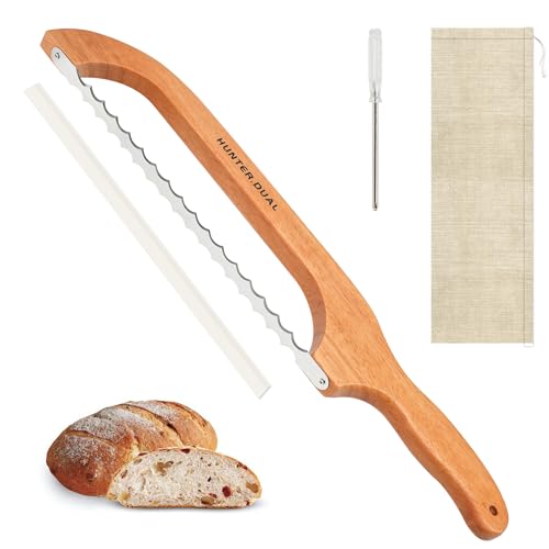 Comparison: Best Knife For Sourdough Bread 8 HUNTER.DUAL Bread Knife for Homemade Bread, 16" Sourdough Bread Slicer, Bow Saw Cutter with Double-sided Blades for Easy Cutting, Orange