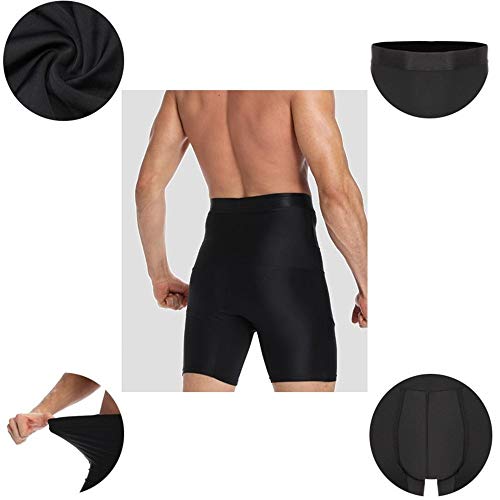 FYLHX Men Slimming Body Shaper, Compression Shorts Hot Sauna Pants, Hot Sweat for Weight Loss Fat Burning, training device Suitable for obese belly (black,XL)
