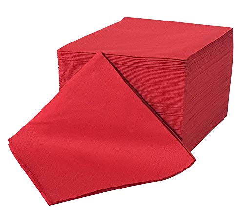 Serviette de table en papier Rouge - 24x24cm - Lot de 100