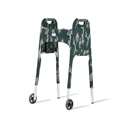 Jover – Walker Covers (Woodland Camo) – Colorful Fabric Cover for Standard Folding Walker Mobility Aid with Pockets, Easy Fit Senior Walker Accessories, Washable Polyester, + Matching Storage Bag