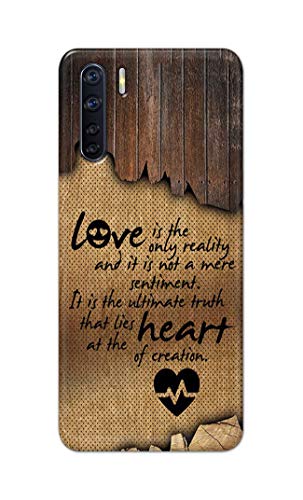 Image of PRINTFIDAA Love is The Only Reality and It is Not Mere Sentiment Printed Designer Hard Case for Oppo F15 / Oppo A91 / Oppo F15s / Oppo Reno 3, CPH2001, CPH2021 Back Cover -(e) RPM1010