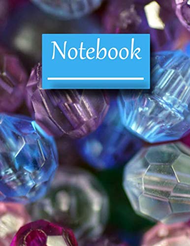 Notebook: Blue and Purple Beads Notebook with College Ruled Paper