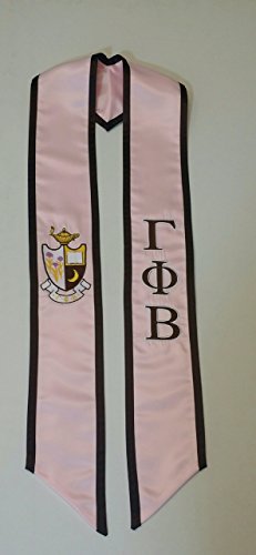 Gamma Phi Beta Sorority Black & Pink Graduation Deluxe Embroidered Stole [Made in the USA] - 100% Polyester Unisex Graduation Sash and Stole | 72” Long2