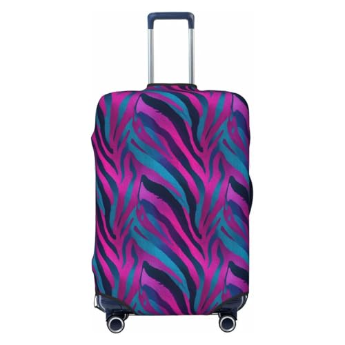 Zebra Stripes Black Pink Elastic Travel Luggage Covers Dustproof Scratch-Resistant Suitcase Protector Fit 22-24 Inch