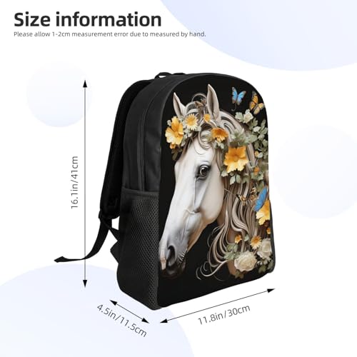 Mochila impermeable para senderismo con diseño de flores y cabeza de caballo miniatura 4