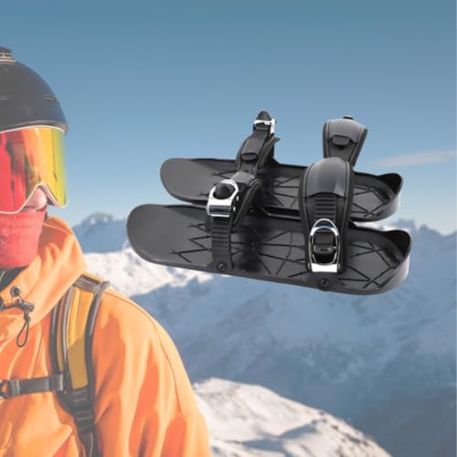 image for Gujuja Mini Ski Skates for Snow Winter Portable Snowblades Skis Shoes 