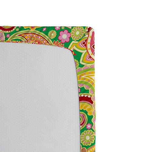 Ambesonne Paisley Fitted Sheet, Traditional Persian Teardrop Pattern Print Eastern Elements Vintage, Soft Decorative Fabric Bedding All-Round Elastic Pocket, Twin Size, Green Pink #TOP2