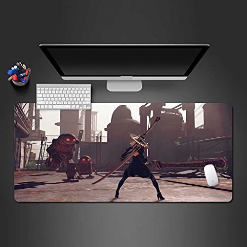 Tapis de souris XXL antidérapant grand sous main de bureau imperméable motif robotique