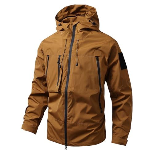 ZEFOTIM Mens Work Jacket Military Tactical Mens Winter Coat Workout Jacket with Hood