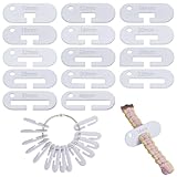 OLYCRAFT 28 Stück 14 Stile Acrylband Webbreitenmesser 5x2cm Weiße Führung Strickwerkzeug Mit Scharnierringen Aus Eisen Stricklehre Lineale Für Spinner Garnmessung Häkelzubehör