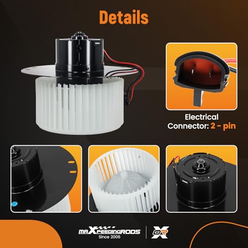 Image of maXpeedingrods HVAC Blower Motor with Fan Cage 700022 Fits for Ford E150 2003-2014 E150 Econoline 1997-2002 E250 E350 1997-2014, Heater Blower Motor Replaces # FOTZ18504A FO3126109 61500603