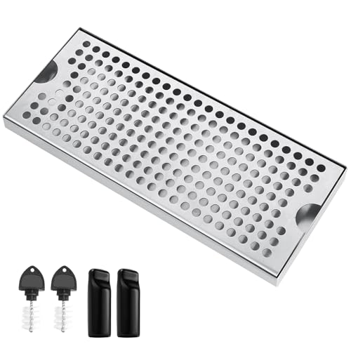 Stainless Steel Kegerator Drip Tray with Anti-Skid Pads