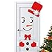 Tktouci Adesivi Natalizi per Frigorifero - Decorazione Rimovibile con Volto di Pupazzo di Neve,Sticker Decorativi per Casa per Feste - Per Cucina Auto Camera Da Letto Finestra Armadi Metallici immagine