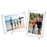Wixovo 2PCS Marcos de Fotos 10x15 cm Acrílico Magnético, Mesa