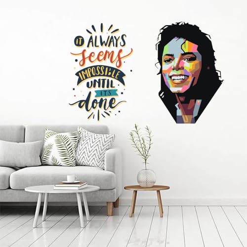 Image of Michael Jackson Always Seems Quotes Office - Inspirational - Motivational - Quotes - Wall Sticker for Kids Room, Living Room, School, Library (Size - 60CM X 92CM)