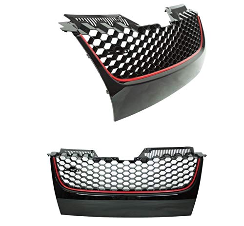 DM Autoteile Golf 5 V GTI Frontgrill Wabengitter Wabengrill Grill ABS ohne Emblem Stoßstange