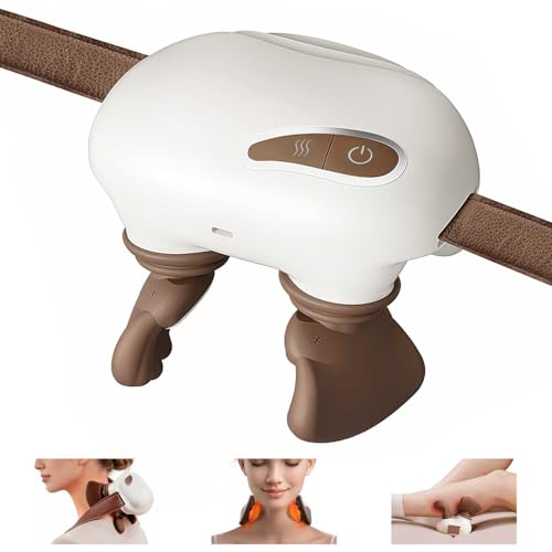 Image of Cordless Neck Massager with Heat, 4D Bionic Hands Shiatsu Deep Tissue Kneading Back Massager, Portable Neck & Shoulder Massagers for Pain Relief - Gifts for Women Men