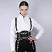 Tosmifairy Vintage Faux Leather Corset Belt Sides Lace-up Medieval Renaissance Underbust Wide Elastic Waist Belts for Women (Black, Fit Waist 26-29