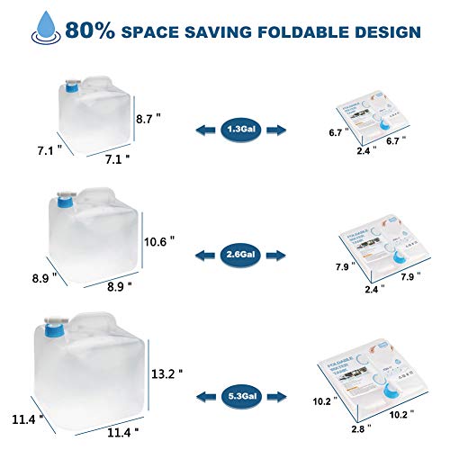 Collapsible Water Storage Container - 5 Gallon Camping Water Container Portable Folding Water Cube Emergency Water Storage Bpa Free, 8 Pack #TOP1