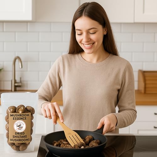 Image of Mushroom Essence Dried Shiitake Mushrooms | Sun-Dried, Whole, Grade A-100g | Rich Umami Flavor | Ideal for Soups, Stir-Fries & Broths |