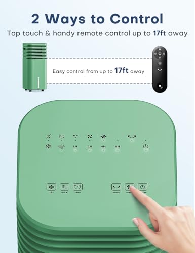 Image of 4-IN-1 Portable Air Conditioners, Evaporative Air Cooler w /4 Modes & 3 Speeds, 15H Timer for Smart Auto-off, 2-Gal Tank for 20H Cooling,17FT Remote,No Hose Needed - Bronze