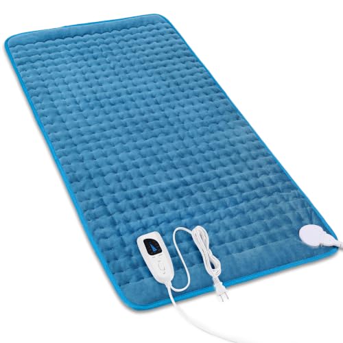Image of Heating Pad,Electric Heating Pads,Heating Pad for Back,Blue,33x17 Inch | Heating Pads for Shoulder,Neck,Abdomen,Knee,Arms,Legs,Heat Pad for Birthday Father Mother Gift Women Men,6 Heat Settings